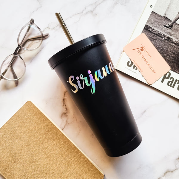 More Sparkle Stainless Sipper Tumbler with Straw