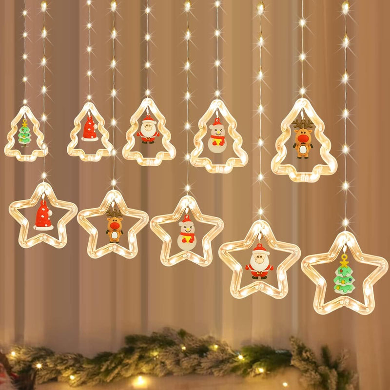 Star + Tree Christmas Curtain Light