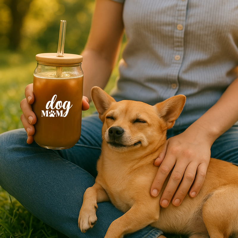 Can Glass Tumbler - Dog Mom