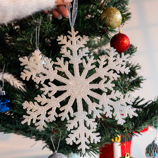 Christmas Ornament - Glitter Snowflake Big - Single