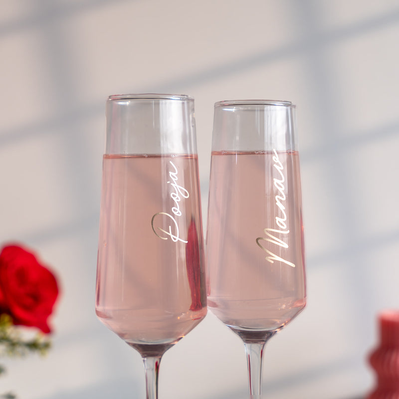 Personalized Couple Champagne Flutes- Set of 2 - COD Not Applicable