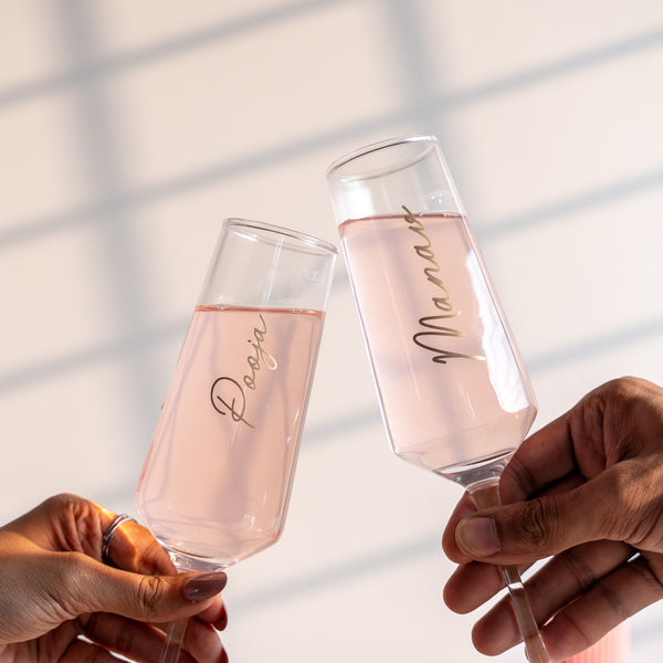 Personalized Couple Champagne Flutes- Set of 2 - COD Not Applicable