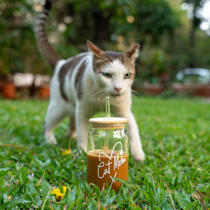 Can Glass Tumbler - Cat Mom