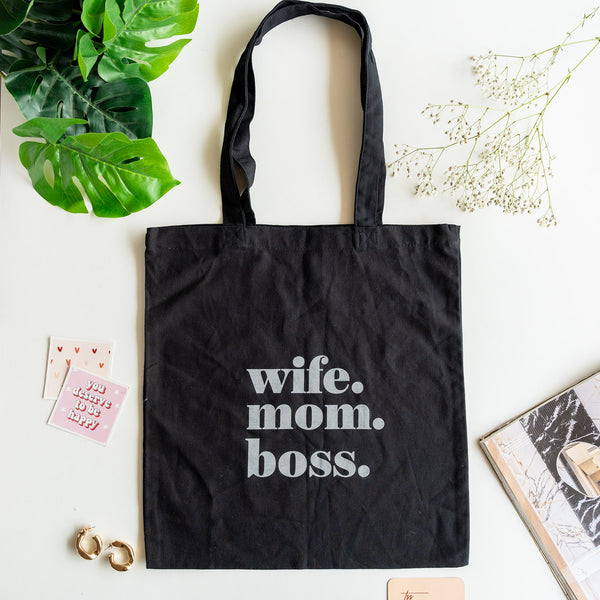 Canvas Tote Bag - Wife Mom Boss