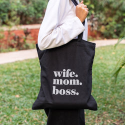 Canvas Tote Bag - Wife Mom Boss