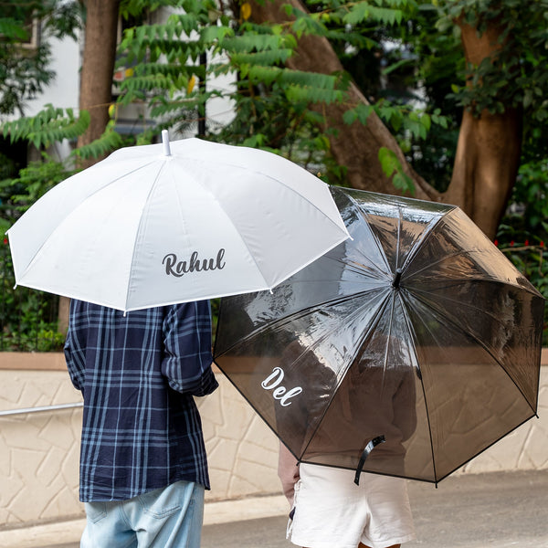 Personalized Large Translucent Umbrella - Black - COD Not Applicable