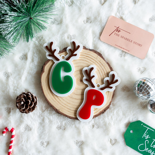 Personalized Ornament - Reindeer Initial - Single - COD Not Applicable