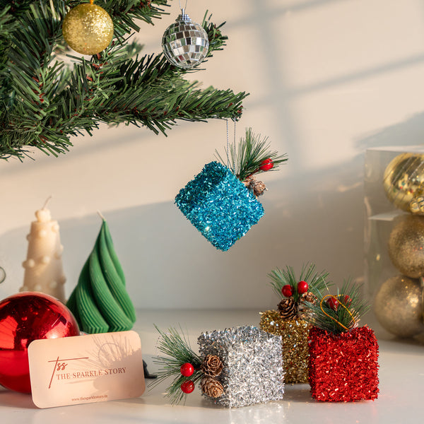 Glitter Ornament - Gift Box - Set Of 4