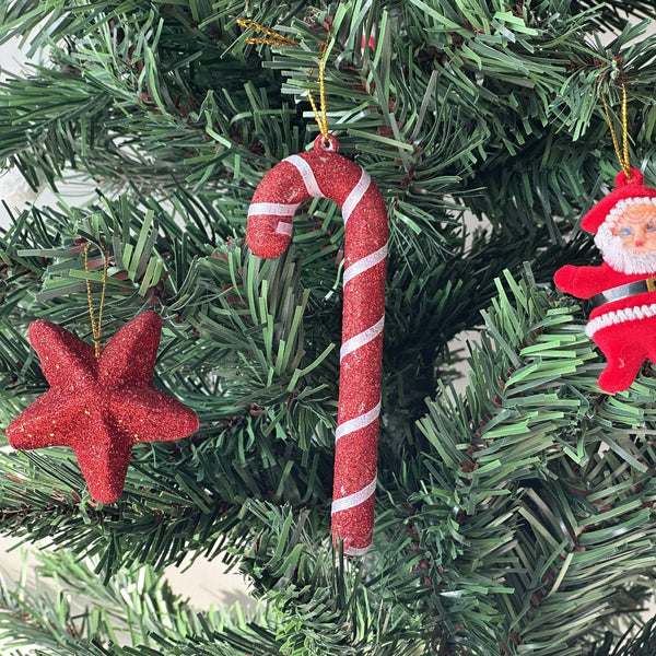 Glitter Ornament - Candy Cane - Set of 3