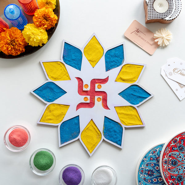 Medium Rangoli Mat - Swastik