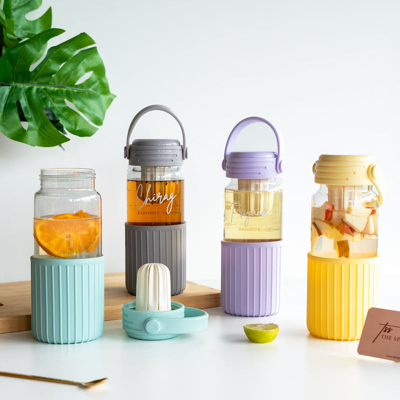 Personalized Infuser Glass Bottle With Sleeve - COD Not Applicable