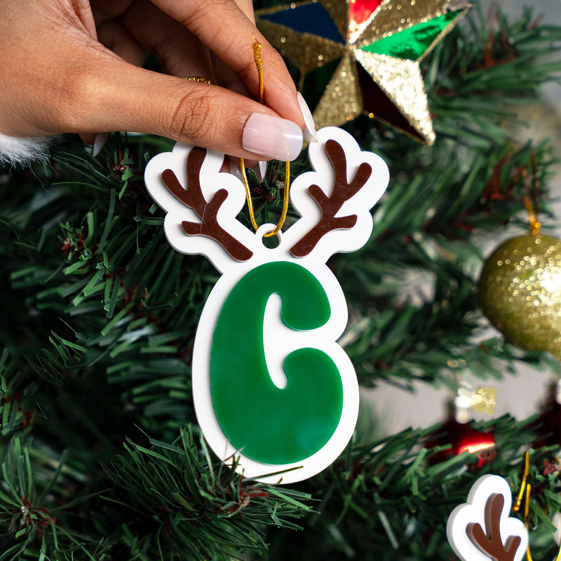 Personalized Ornament - Reindeer Initial - Single - COD Not Applicable