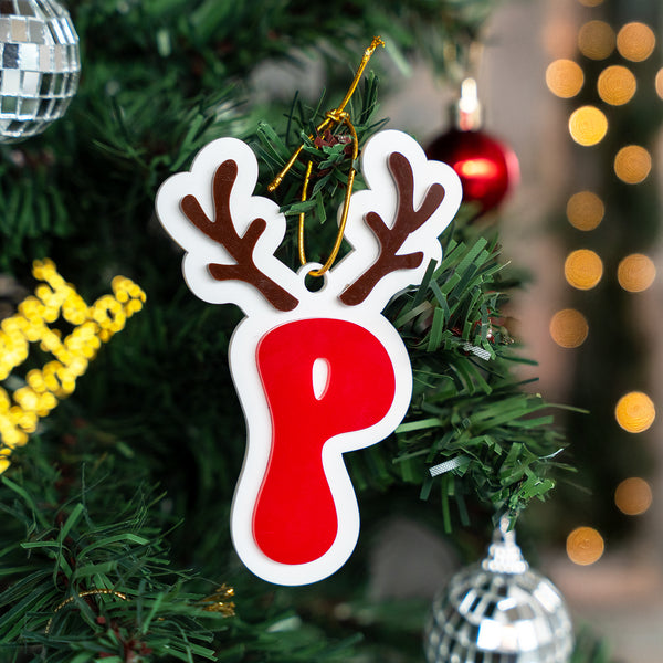 Personalized Ornament - Reindeer Initial - Single - COD Not Applicable