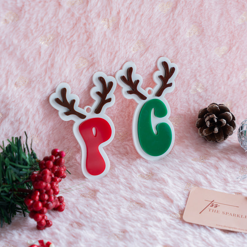 Personalized Ornament - Reindeer Initial - Single - COD Not Applicable