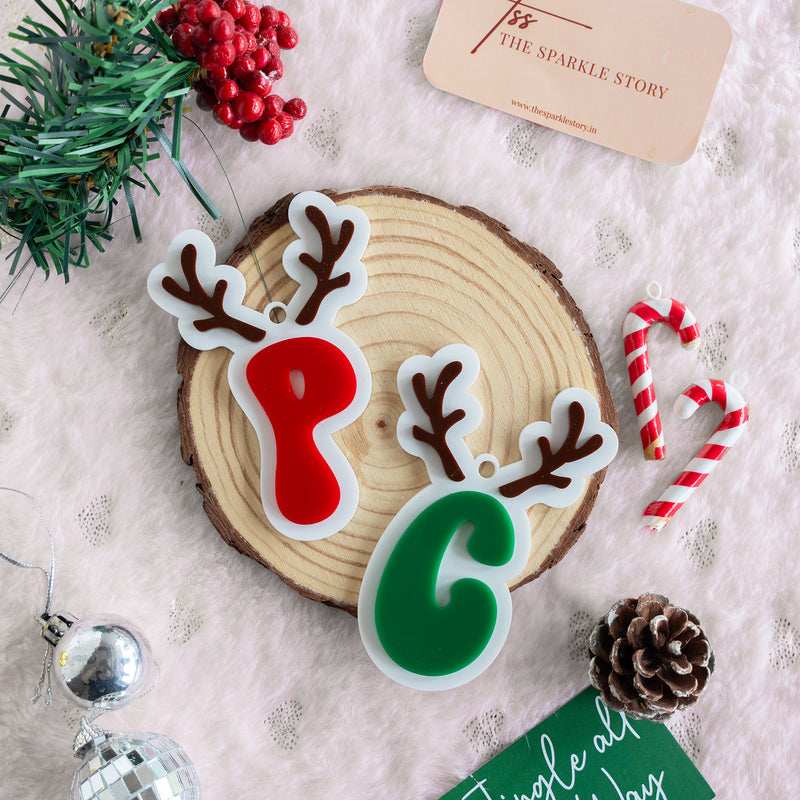 Personalized Ornament - Reindeer Initial - Single - COD Not Applicable