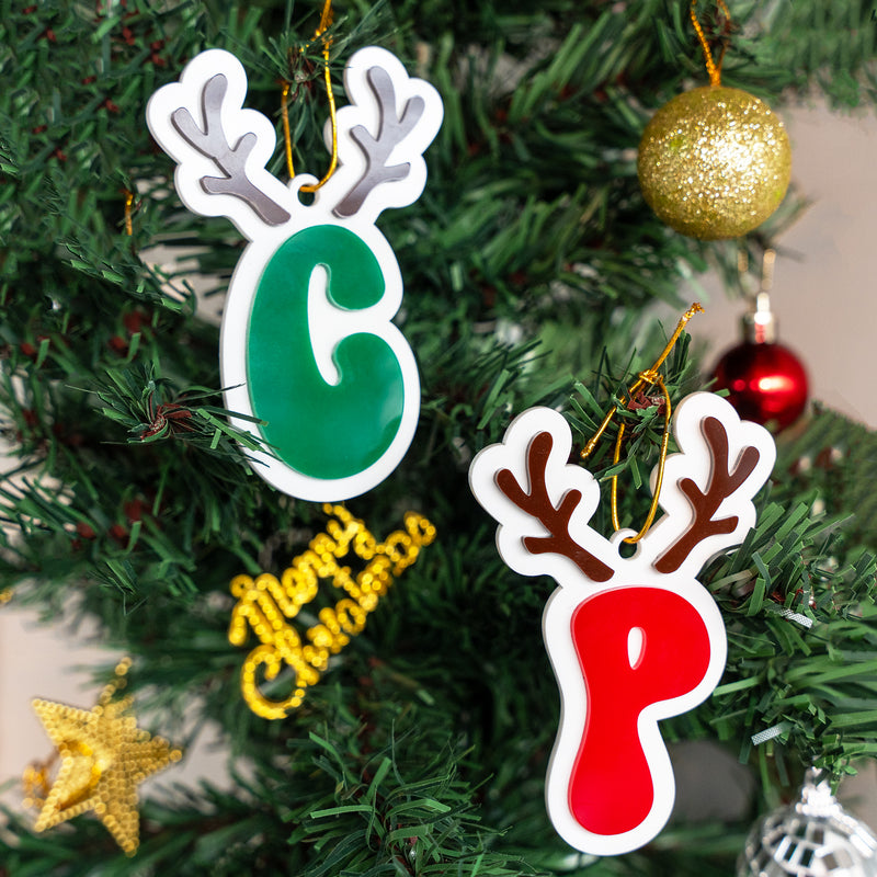 Personalized Ornament - Reindeer Initial - Single - COD Not Applicable