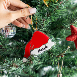 Personalized Ornament - Santa Hat - Single - COD Not Applicable