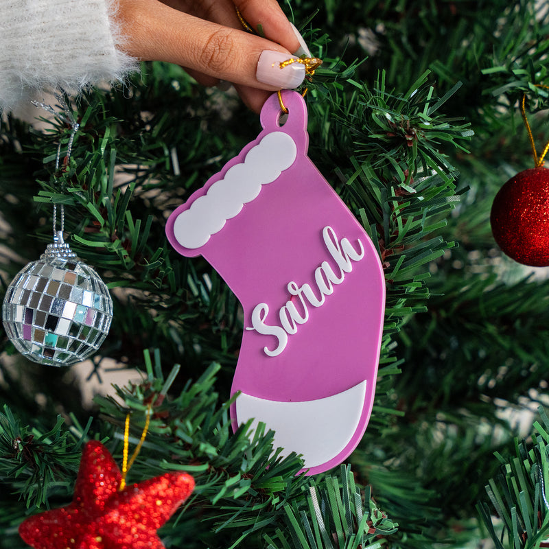 Personalized Ornament - Stocking With Name - Single - COD Not Applicable