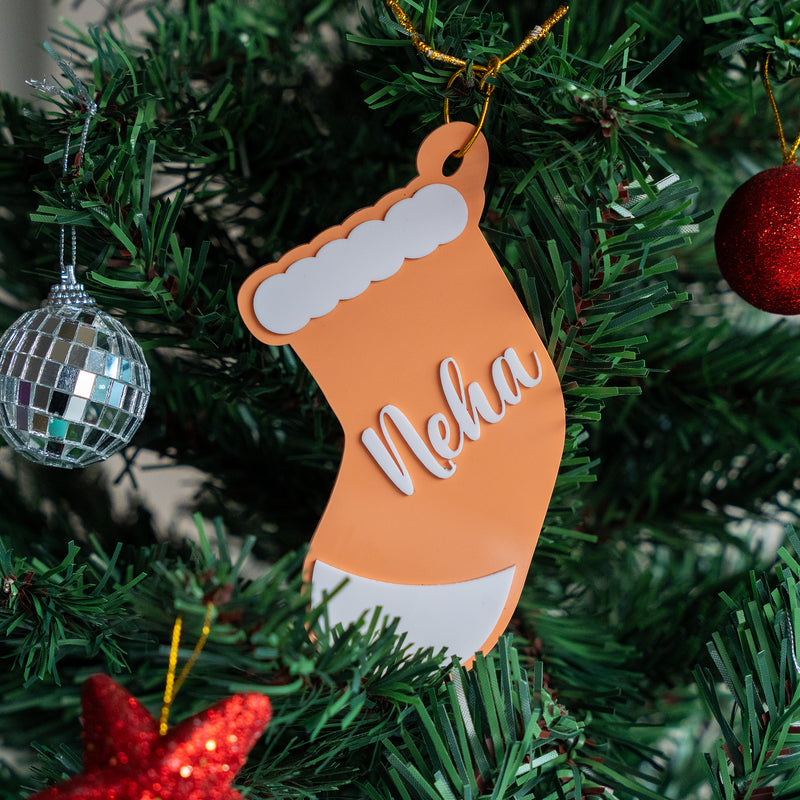 Personalized Ornament - Stocking With Name - Single - COD Not Applicable