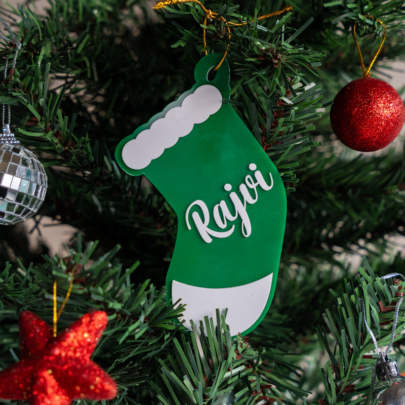 Personalized Ornament - Stocking With Name - Single - COD Not Applicable