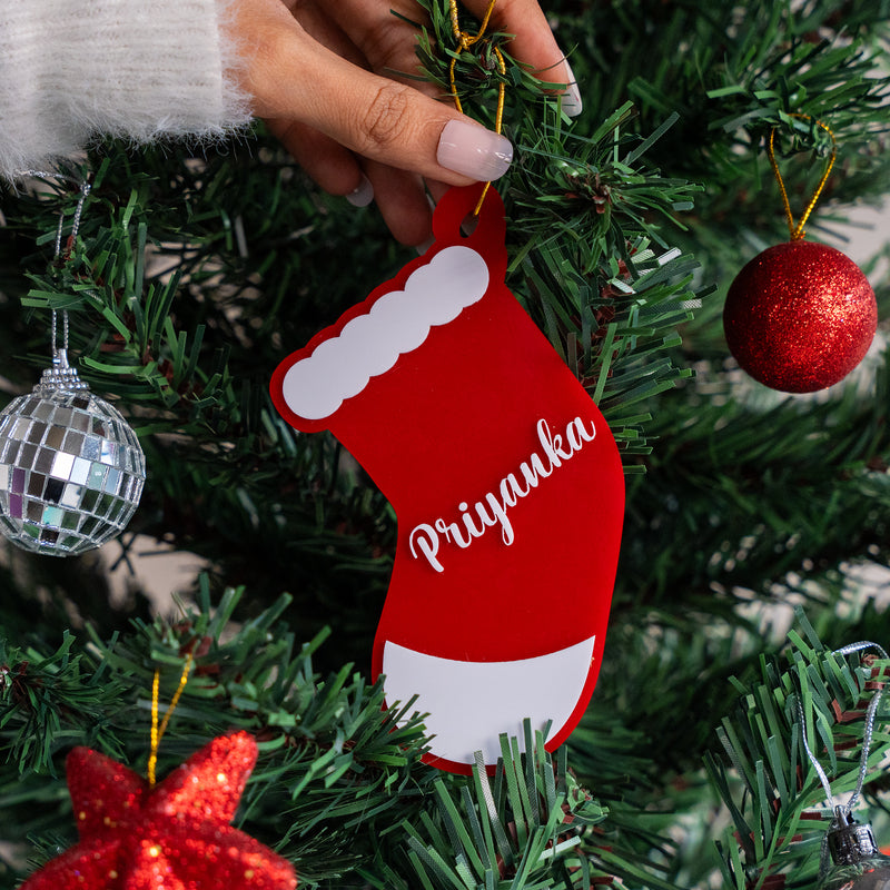 Personalized Ornament - Stocking With Name - Single - COD Not Applicable