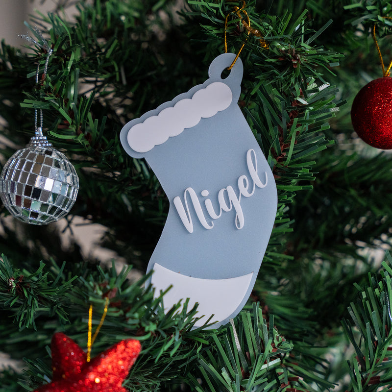 Personalized Ornament - Stocking With Name - Single - COD Not Applicable