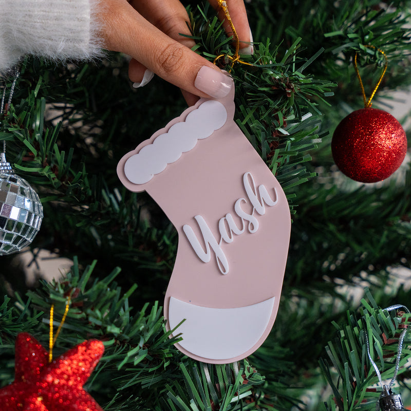 Personalized Ornament - Stocking With Name - Single - COD Not Applicable