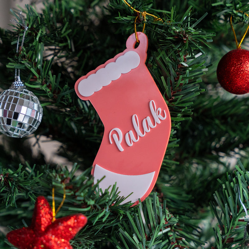 Personalized Ornament - Stocking With Name - Single - COD Not Applicable