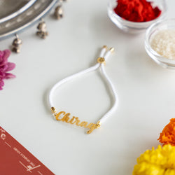 Personalized Twisted Cord - Metallic Name Cut Rakhi - COD Not Applicable