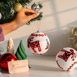 Moose Holiday Baubles - Set of 2