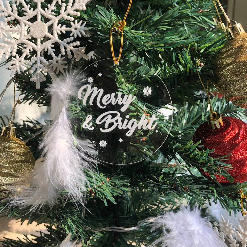 Acrylic Ornament - Merry and Bright