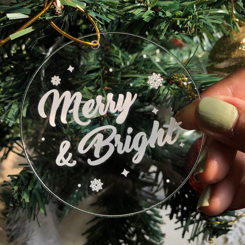 Acrylic Ornament - Merry and Bright