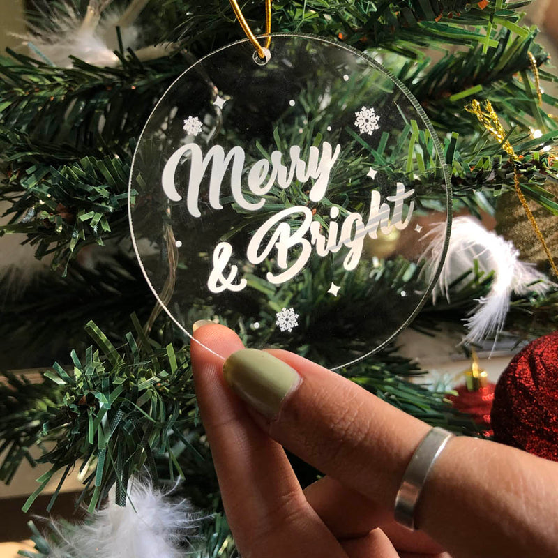 Acrylic Ornament - Merry and Bright